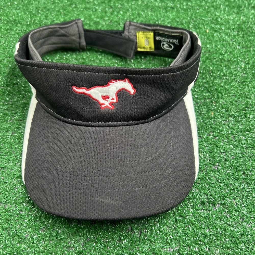 Mustang Richardson Embroidered Mustang Visor Black White &‎ Red Adjustable Adult